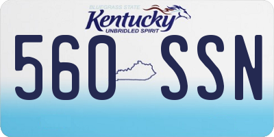 KY license plate 560SSN