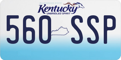 KY license plate 560SSP