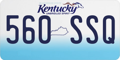 KY license plate 560SSQ