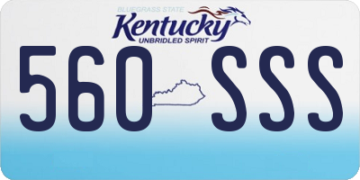 KY license plate 560SSS