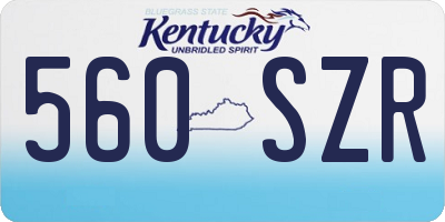 KY license plate 560SZR