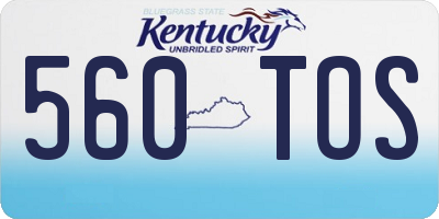 KY license plate 560TOS