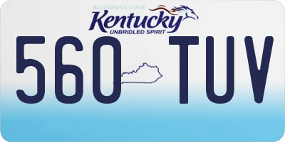 KY license plate 560TUV