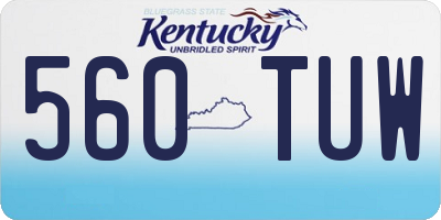KY license plate 560TUW
