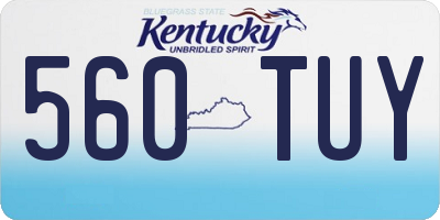 KY license plate 560TUY