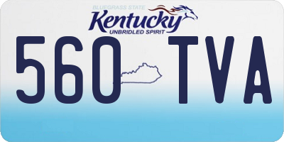 KY license plate 560TVA