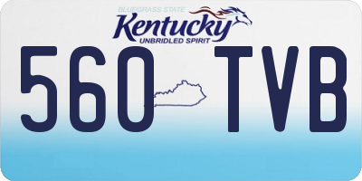 KY license plate 560TVB