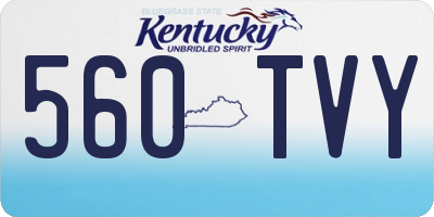 KY license plate 560TVY