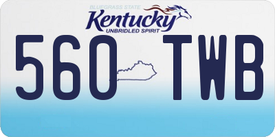 KY license plate 560TWB