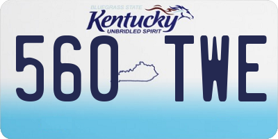 KY license plate 560TWE