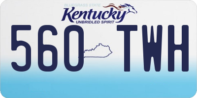 KY license plate 560TWH