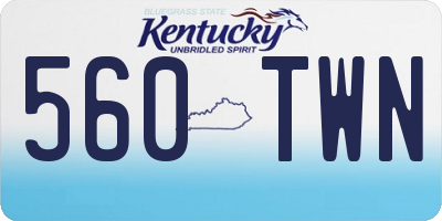 KY license plate 560TWN