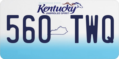 KY license plate 560TWQ