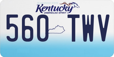 KY license plate 560TWV