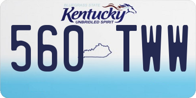 KY license plate 560TWW