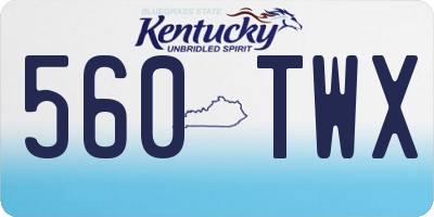 KY license plate 560TWX