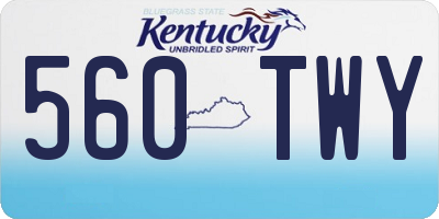 KY license plate 560TWY