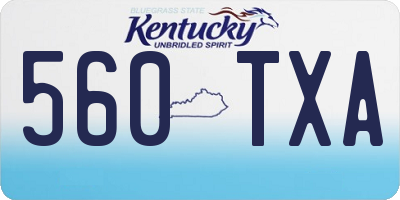 KY license plate 560TXA
