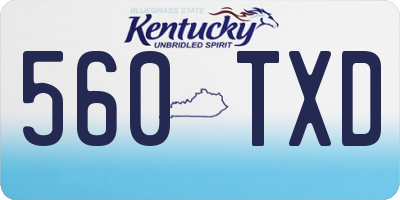 KY license plate 560TXD