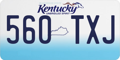 KY license plate 560TXJ