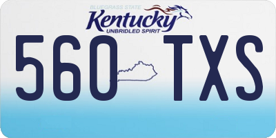 KY license plate 560TXS