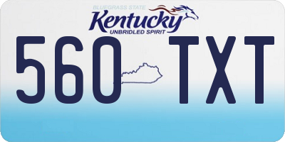 KY license plate 560TXT