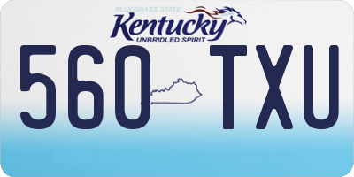 KY license plate 560TXU