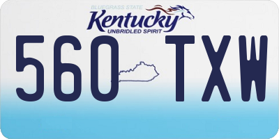 KY license plate 560TXW