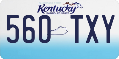 KY license plate 560TXY