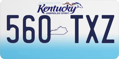 KY license plate 560TXZ