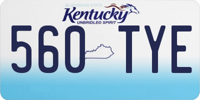 KY license plate 560TYE