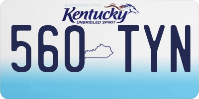KY license plate 560TYN