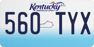 KY license plate 560TYX