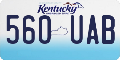 KY license plate 560UAB