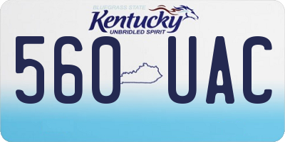 KY license plate 560UAC