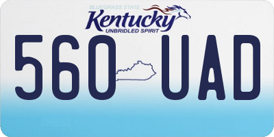KY license plate 560UAD