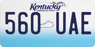 KY license plate 560UAE