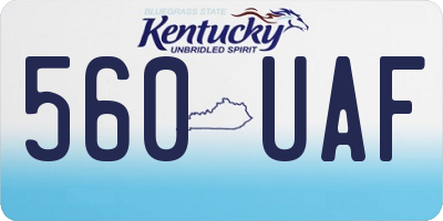 KY license plate 560UAF