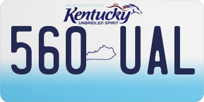 KY license plate 560UAL