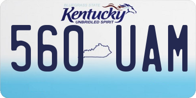 KY license plate 560UAM