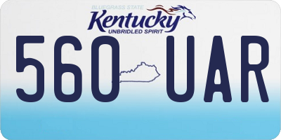 KY license plate 560UAR