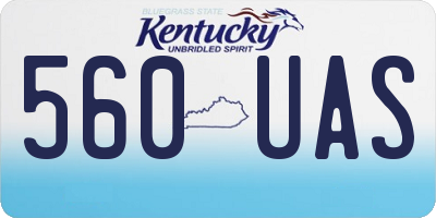 KY license plate 560UAS