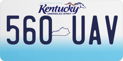 KY license plate 560UAV