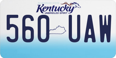 KY license plate 560UAW