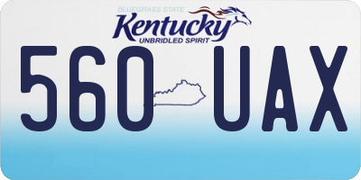 KY license plate 560UAX