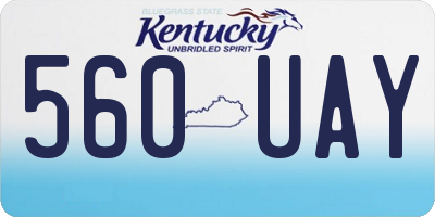 KY license plate 560UAY