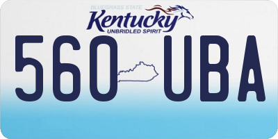 KY license plate 560UBA