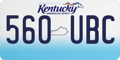 KY license plate 560UBC