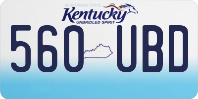 KY license plate 560UBD