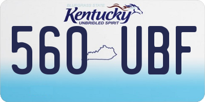 KY license plate 560UBF